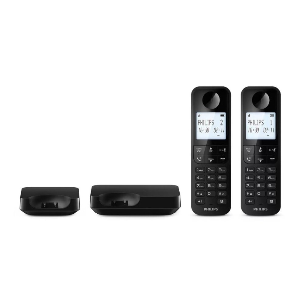 Telefon fără Fir Philips D2702 DUO Negru 2 Unități