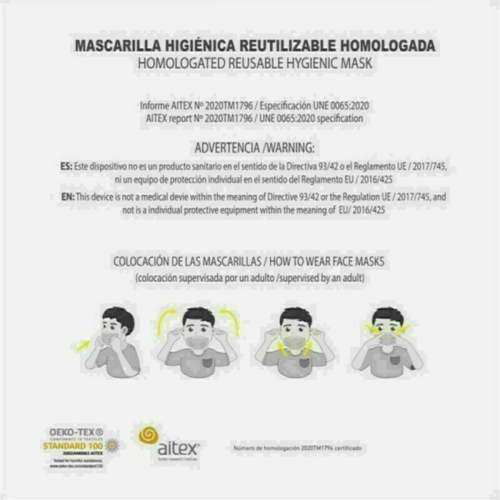 Mască igienică de pânză reutilizabilă DC Super Hero Girls Infantil Negru