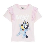 Tricou cu Mânecă Scurtă pentru Copii Bluey Roz deschis