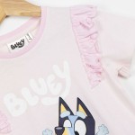 Tricou cu Mânecă Scurtă pentru Copii Bluey Roz deschis