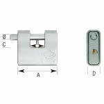 Lacăt cu cheie CORBIN Dreptunghiular Metal Alamă Oțel Blindat