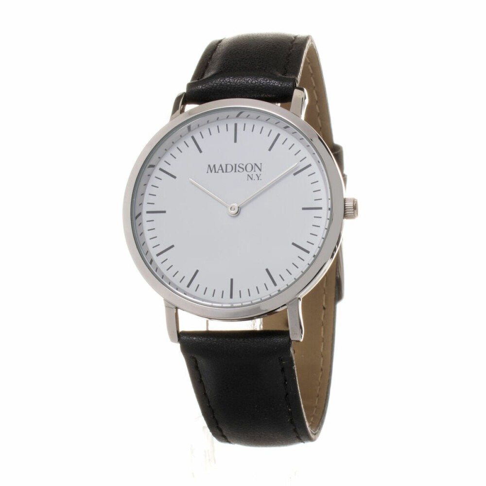 Ceas Unisex Madison L490B-PN Alb Negru (Ø 40 mm)