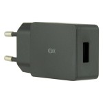 Încărcător de Perete + Cablu USB A la USB C KSIX USB Negru