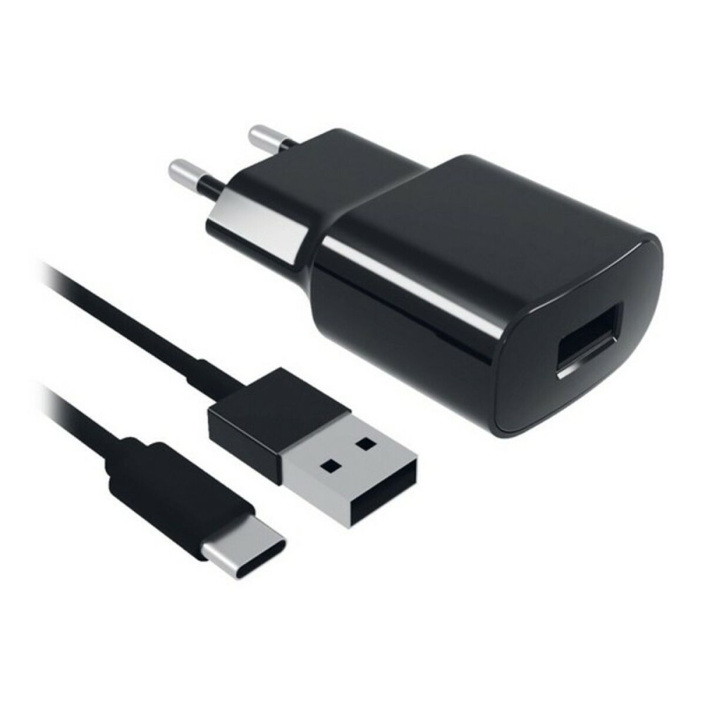 Încărcător de Perete + Cablu USB C Contact 8427542980744 2A Negru