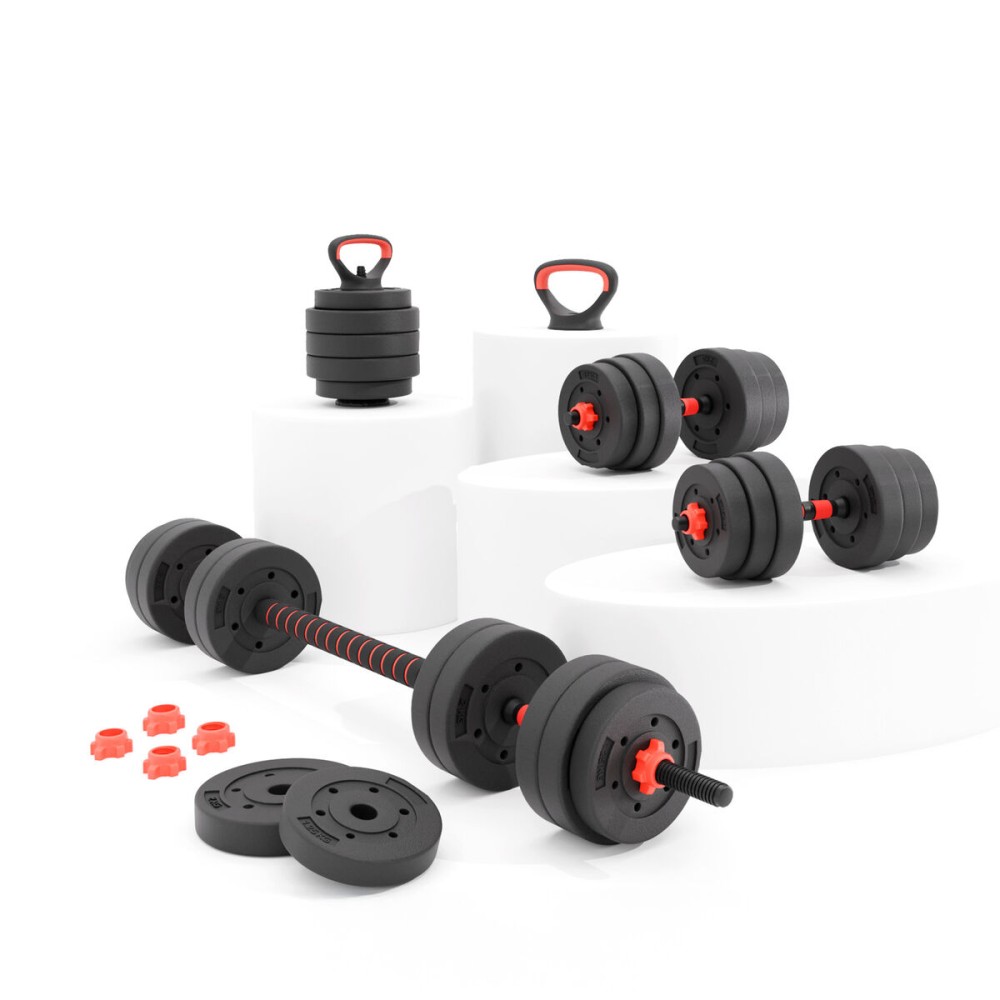 Kit Kettlebell și Dumbbell KSIX Negru 20 kg 19 Piese