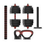 Kit Kettlebell și Dumbbell KSIX Negru 20 kg 19 Piese