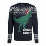 Pulover Unisex Jack & Jones T REX Bleumarin