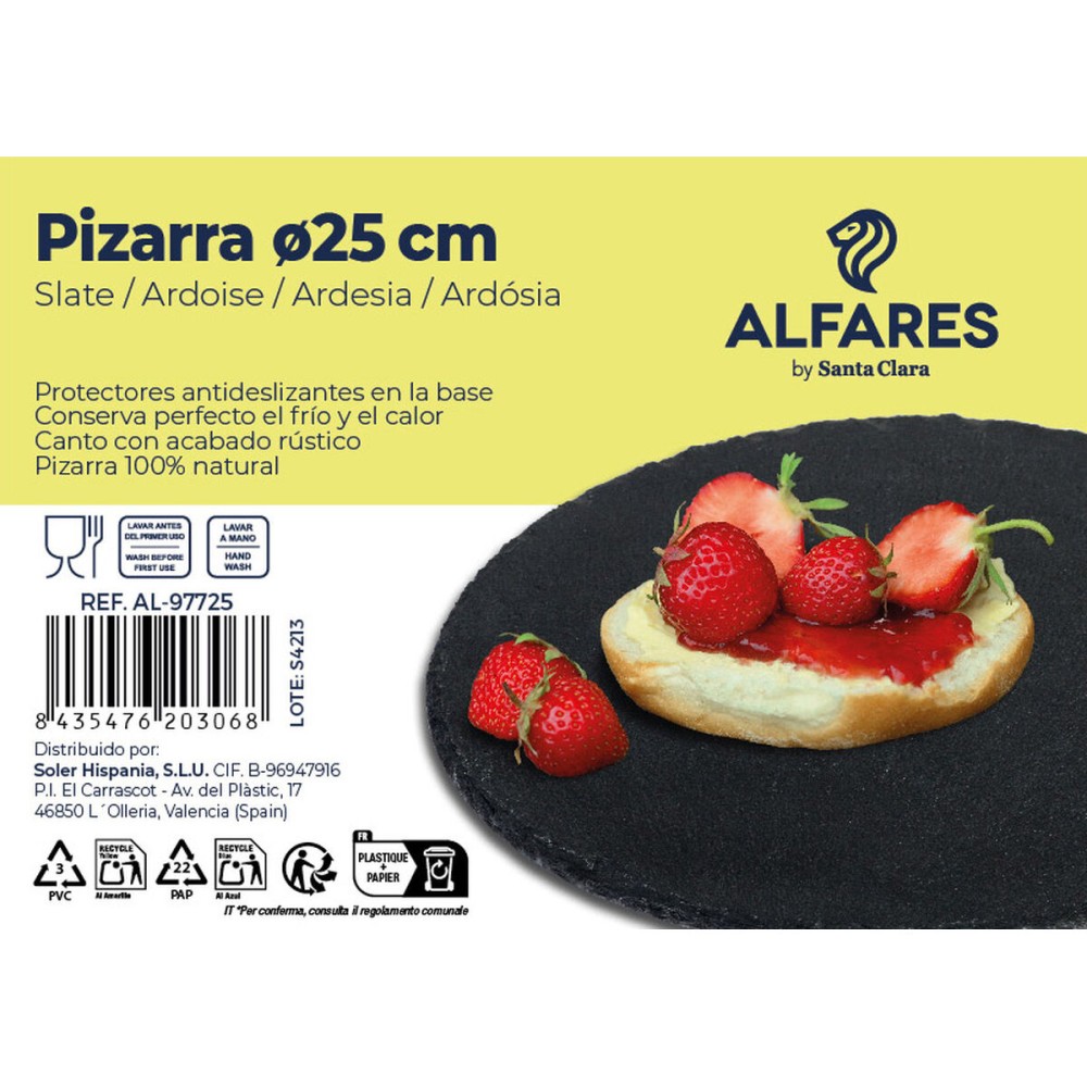 Platou Plat Santa Clara Alfares Slate Ø 25 cm