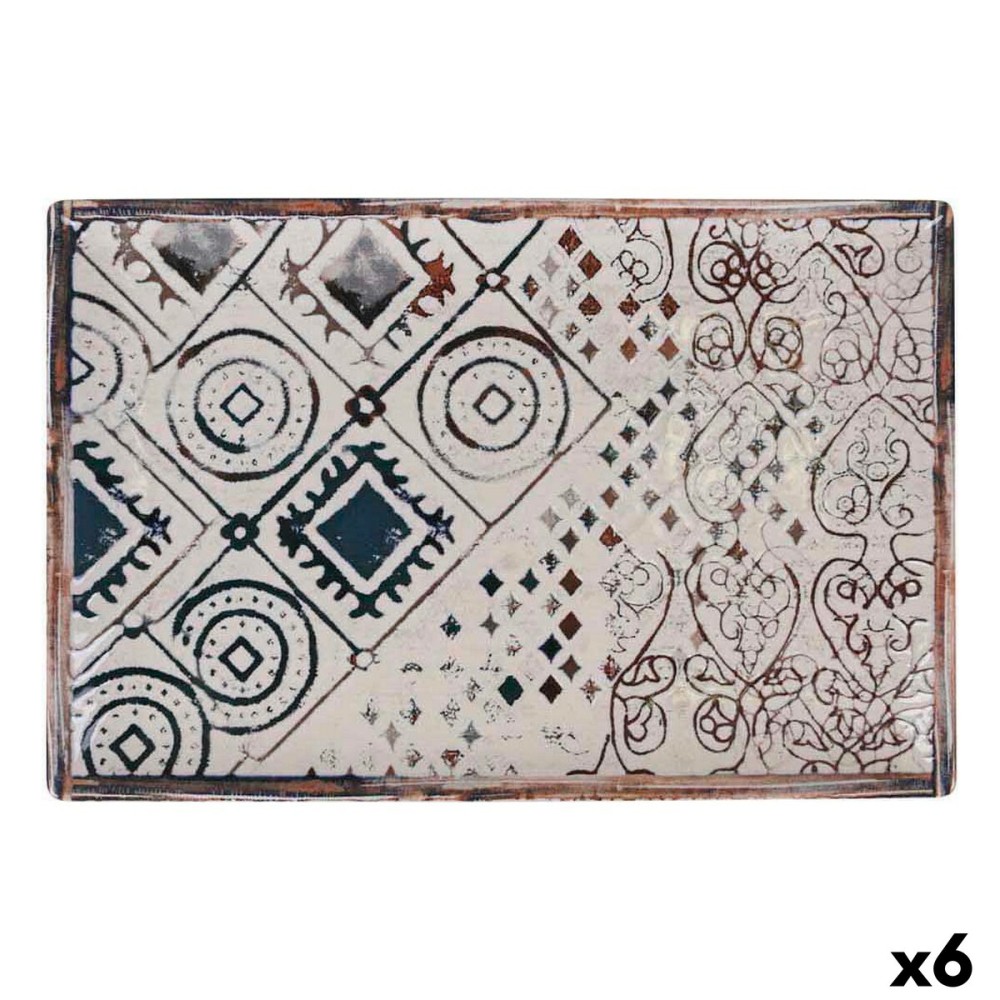 Platou pentru Servire La Mediterránea Grecia Porțelan Dreptunghiular 30 x 20 x 2,5 cm (6 Unități)