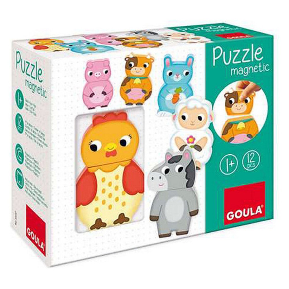 Puzzle din Lemn Personalizabil Goula Goula 455245 (12 pcs)