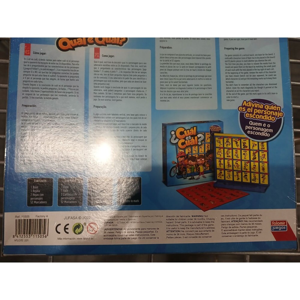 Joc de Masă ¿Cuál es Cuál? Falomir