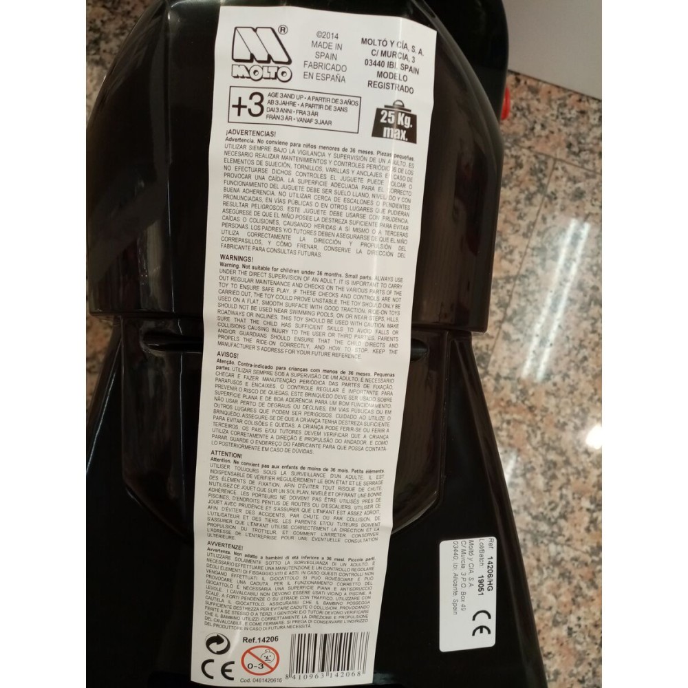 Motocicletă fără Pedale Moltó Advance Roșu 92 x 47 x 63 cm