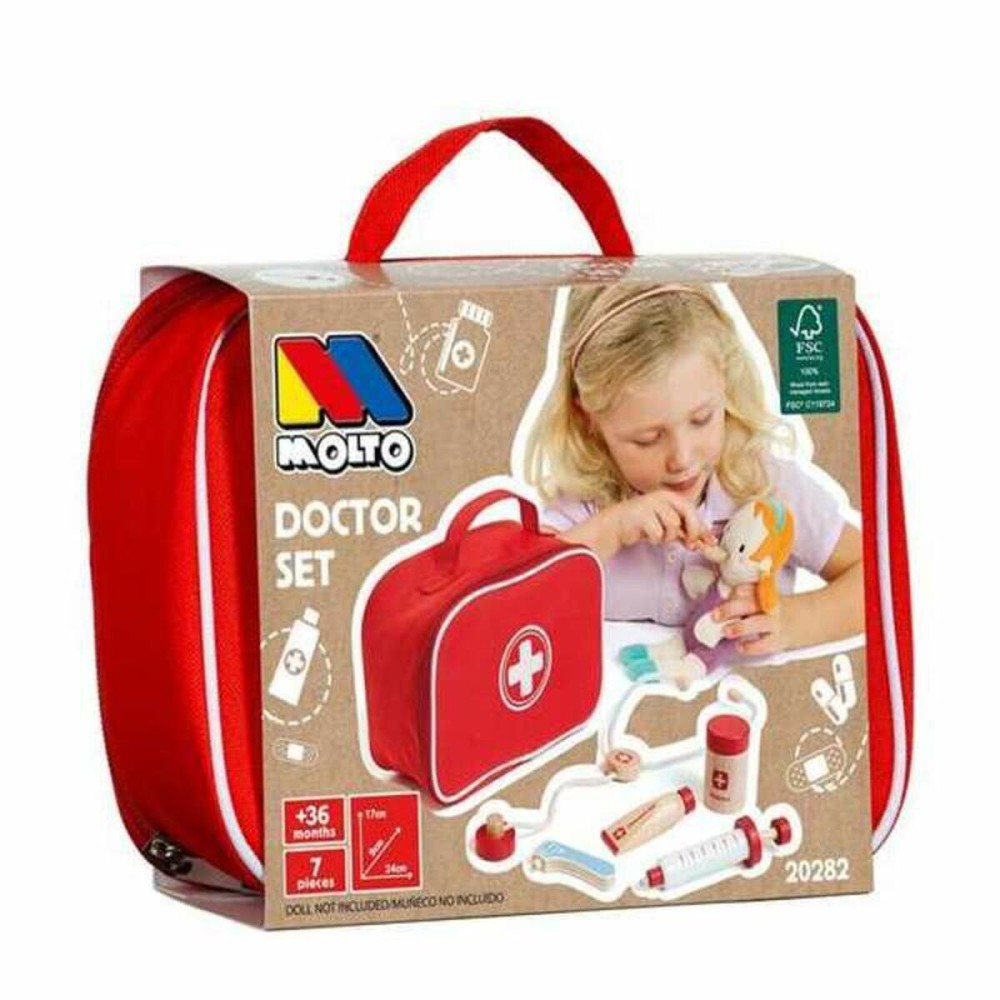 Trusă medicală de jucărie cu accesorii Moltó Lemn (7 pcs)