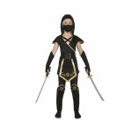 Costum Deghizare pentru Copii My Other Me Negru Ninja 5-6 Ani (5 Piese)