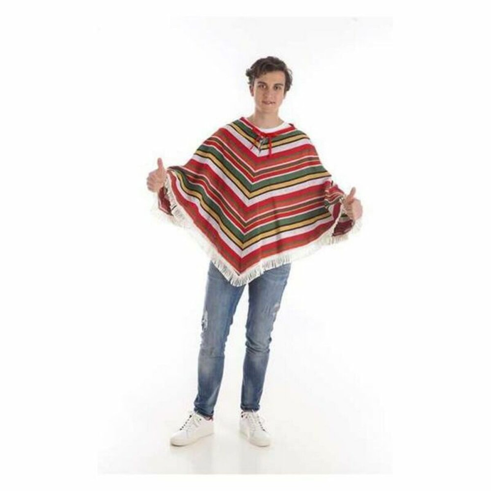 Costum Deghizare pentru Adulți Rojo/Blanco Poncho Mexican L