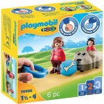 Playset Playmobil 1.2.3 Câine Băieți 70406 (6 pcs)