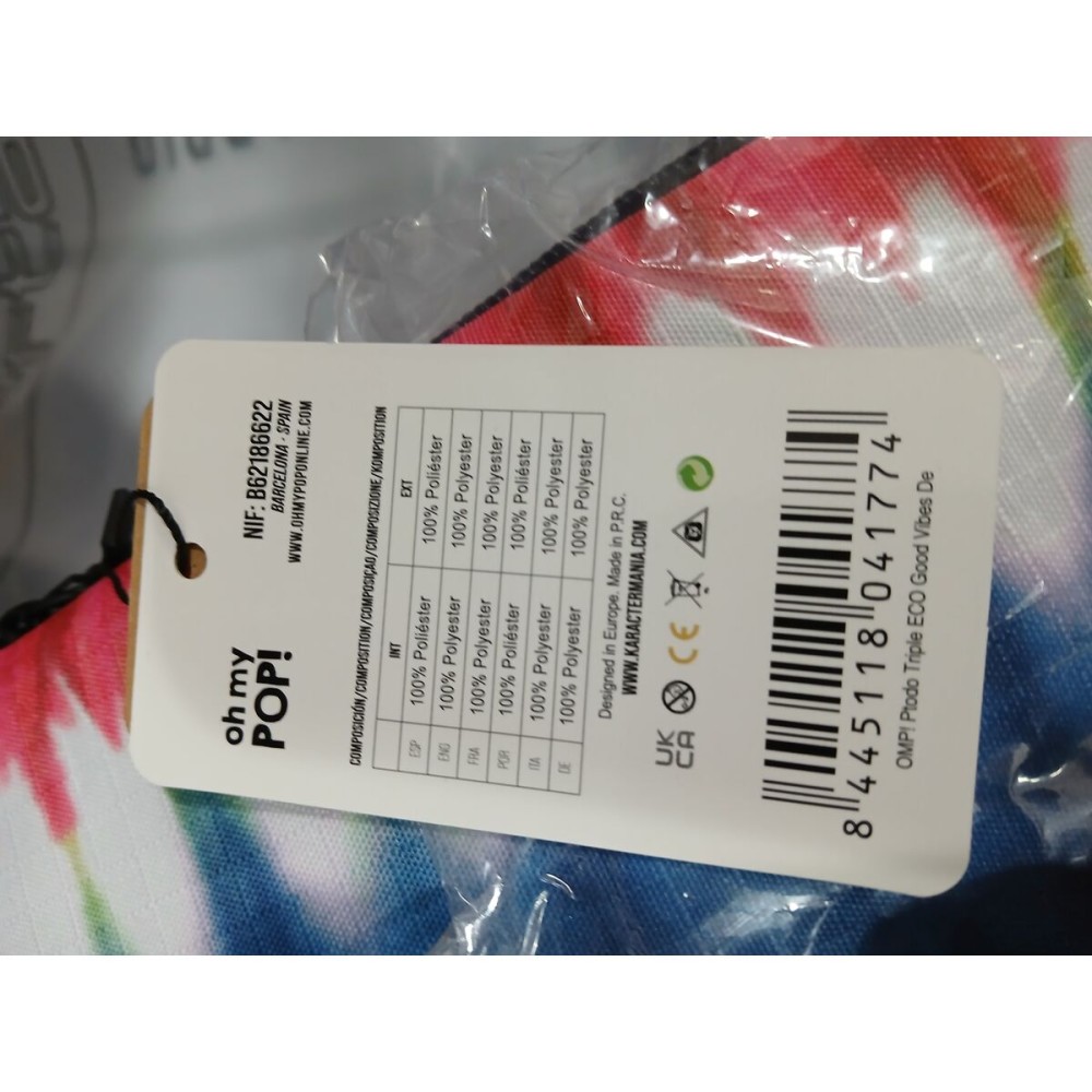 Penar triplu Karactermania Eco Omp! Good Vibes Only Tie Dye Denim (23 x 11 x 10 cm)