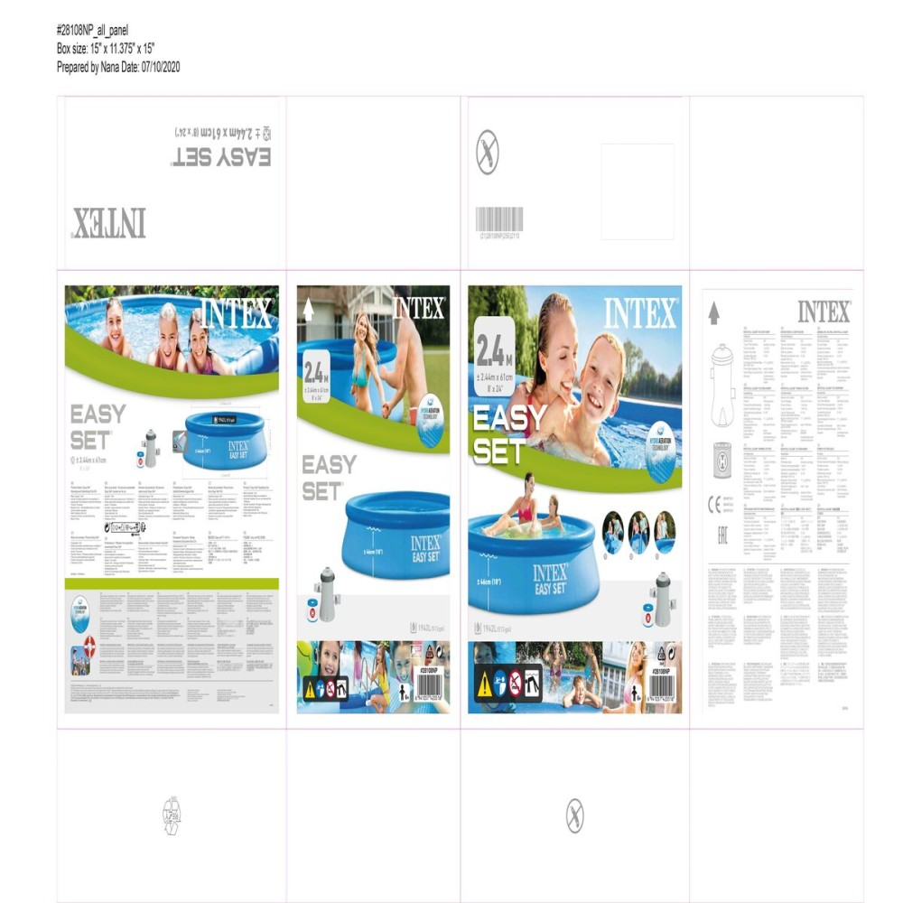 Piscină Gonflabilă Intex Easy Set 1942 l Rotundă Stație de purificare a apei din piscină (244 x 61 cm)