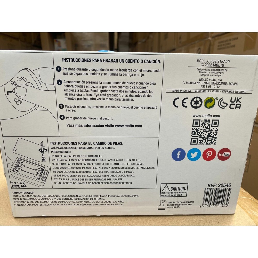 Jucărie de Pluș Moltó Unicorn Pânză