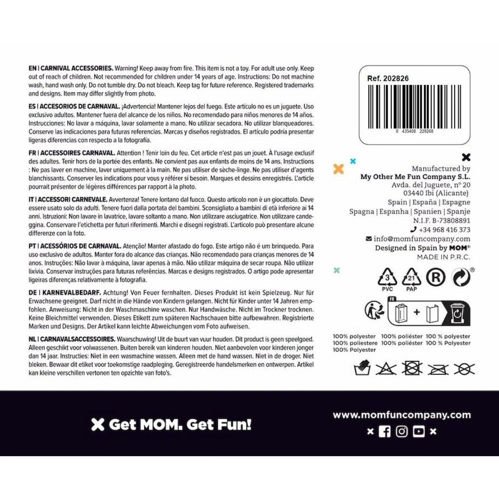 Mustață My Other Me Negru Accesorii pentru Costumație