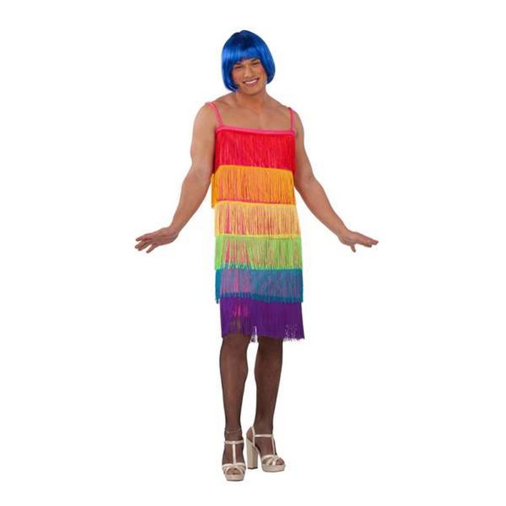 Costum Deghizare pentru Adulți My Other Me Rainbow  Multicolor Rochie Cu ciucuri Mărimea 54