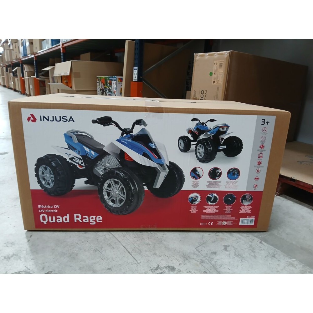 ATV electric Quad Injusa Rage Lumină Albastru Alb 12 V
