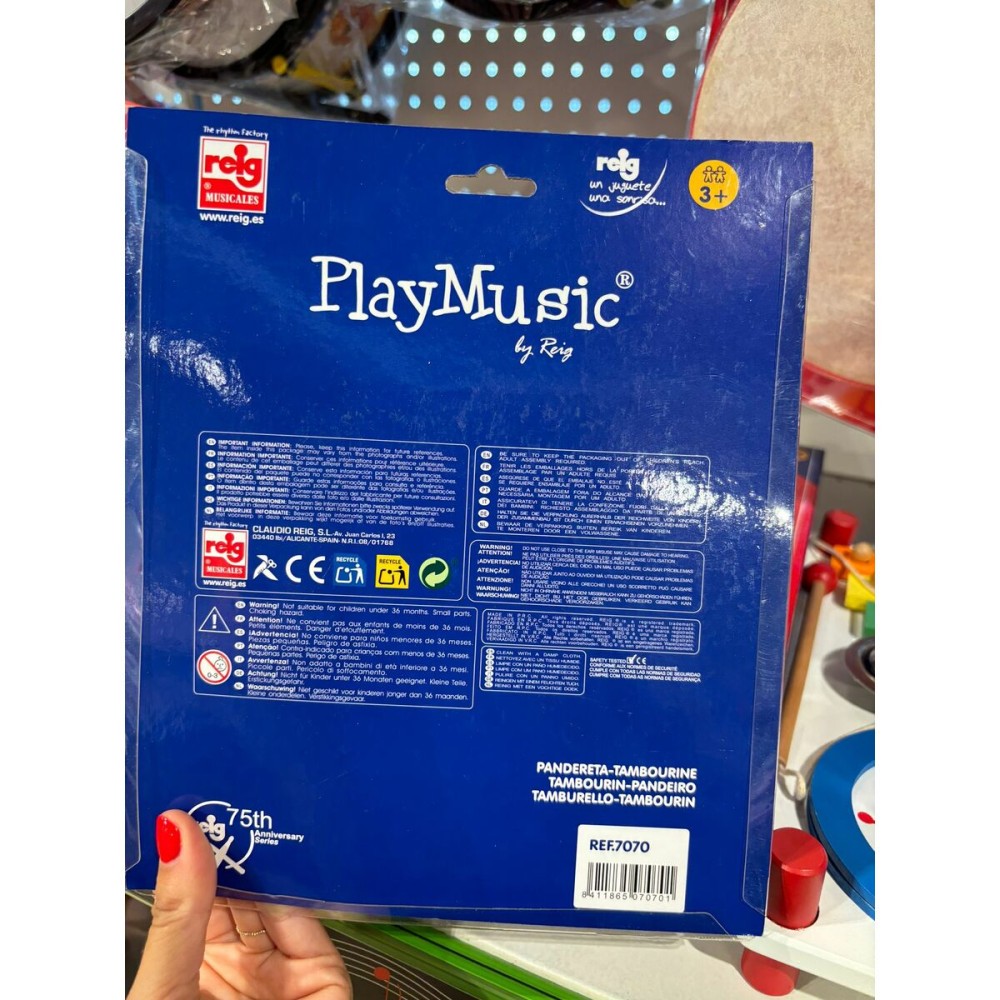 Tamburină Reig Ø 14 cm Lemn Plastic 14 cm