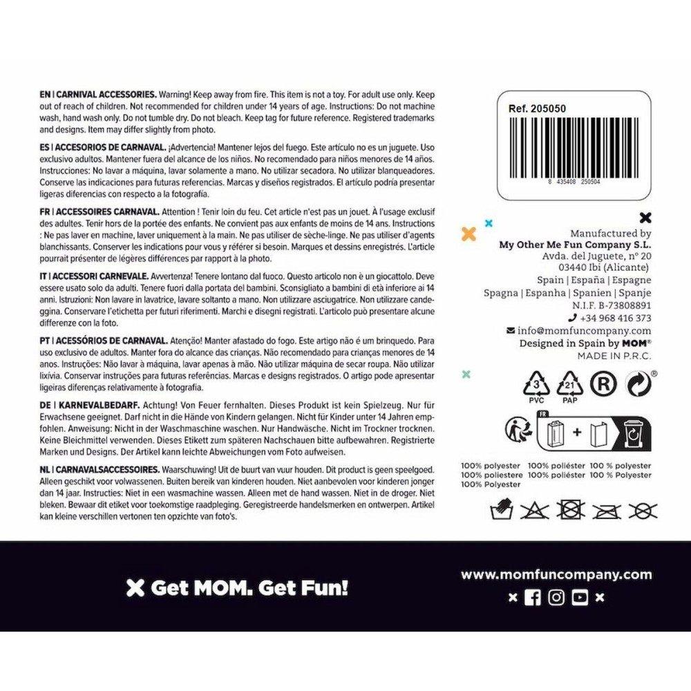 Mustață My Other Me Negru Accesorii pentru Costumație