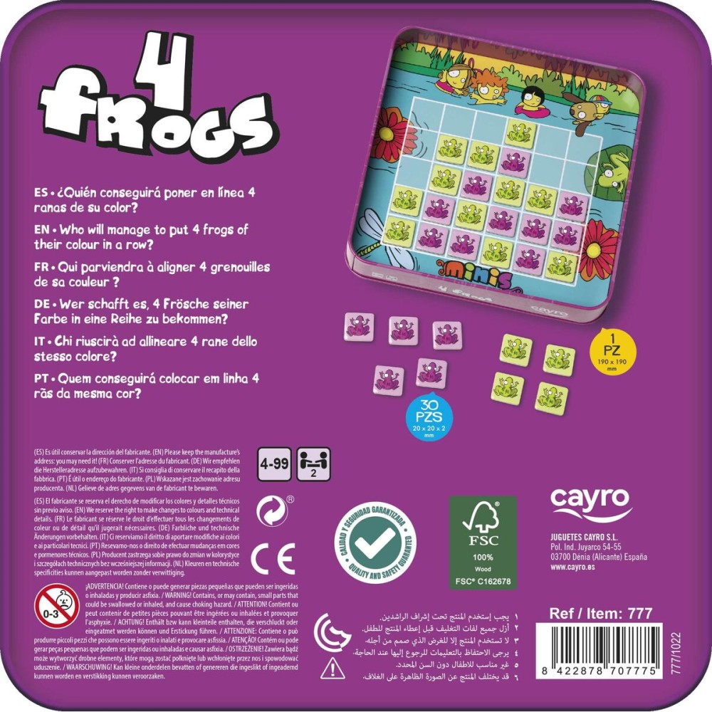 Joc Educație pentru Copii Cayro Frogs 19 x 19 x 3,5 cm 8 Piese