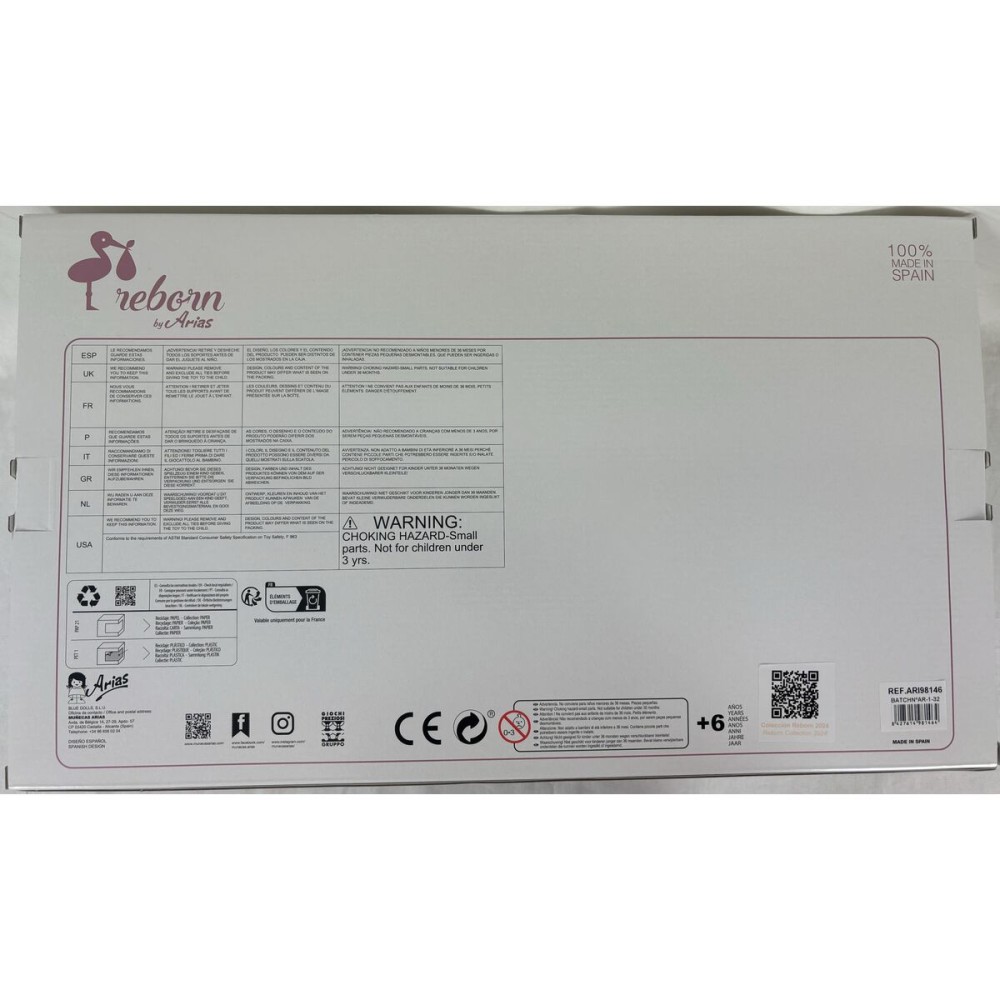 Păpușă bebeluș Arias Reborn Alenandra 40 cm Suzetă