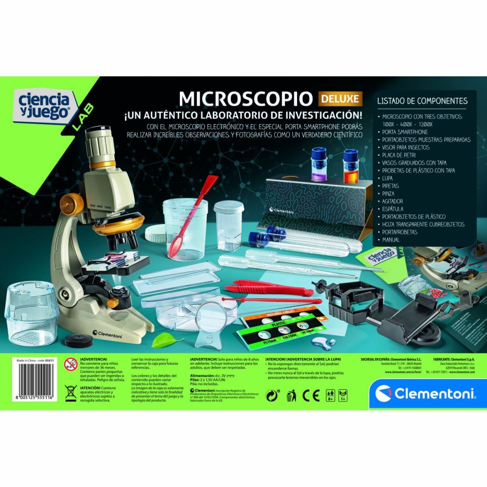 Microscop Clementoni Smart Deluxe Infantil 45 x 37 x 7 cm