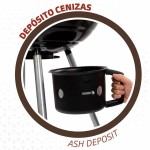 Grătar pe cărbuni cu roți Aktive Textilene 57 x 86 cm Negru