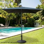Umbreală de soare Aktive Antracit Aluminiu Ø 4,8 cm 300 cm