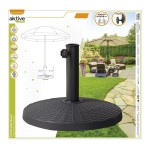 Bază pentru Umbrelă de Soare Aktive 10 kg Negru Oțel Polirășină 44,5 x 33 cm