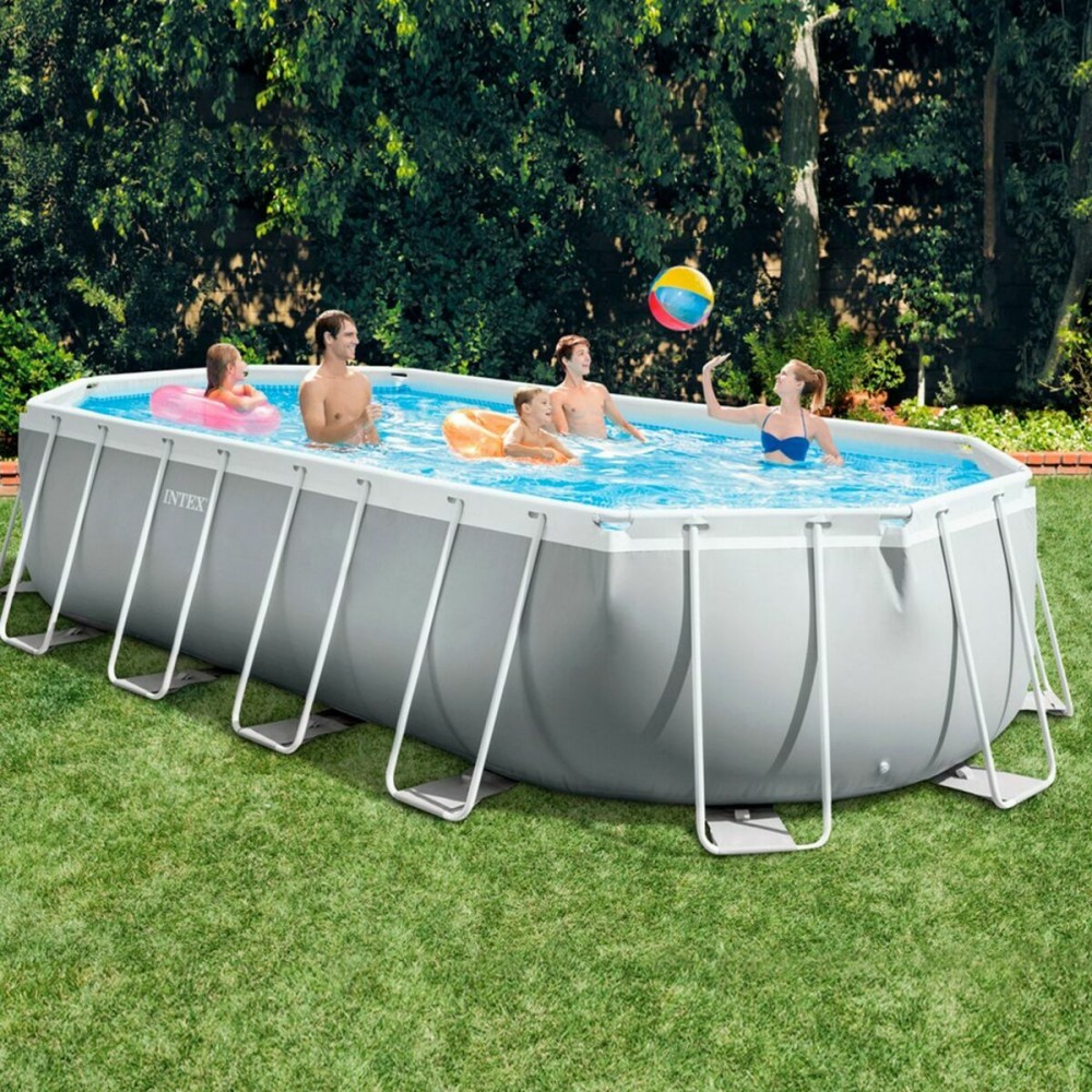 Piscină Detașabilă Intex Prism Frame 610 x 122 x 305 cm 610 x 305 x 122 cm 18.202 l Gri Oval