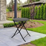 Masă Pliabilă Aktive Rotundă Negru Oțel 60 x 70 cm