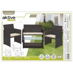 Mobilier de grădină Aktive Ratan Negru 4 Piese