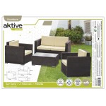 Mobilier de grădină Aktive Negru Crem 128 x 72 cm