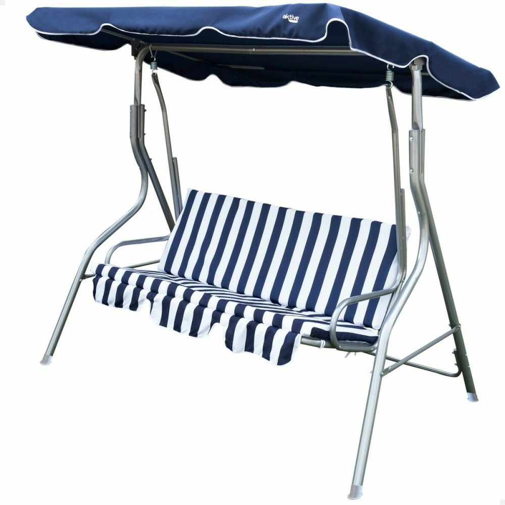 Balansoar Aktive 3 locuri Albastru Alb 180 x 107 x 160 cm