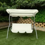 Balansoar Aktive 3 locuri Fildeș 180 x 107 x 160 cm