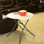 Masă Pliabilă Lifetime Alb Rotundă Oțel Plastic 83 x 73,5 cm