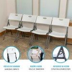 Scaunul Pliabil Lifetime Alb 4 Unități 50 x 58 x 83 cm