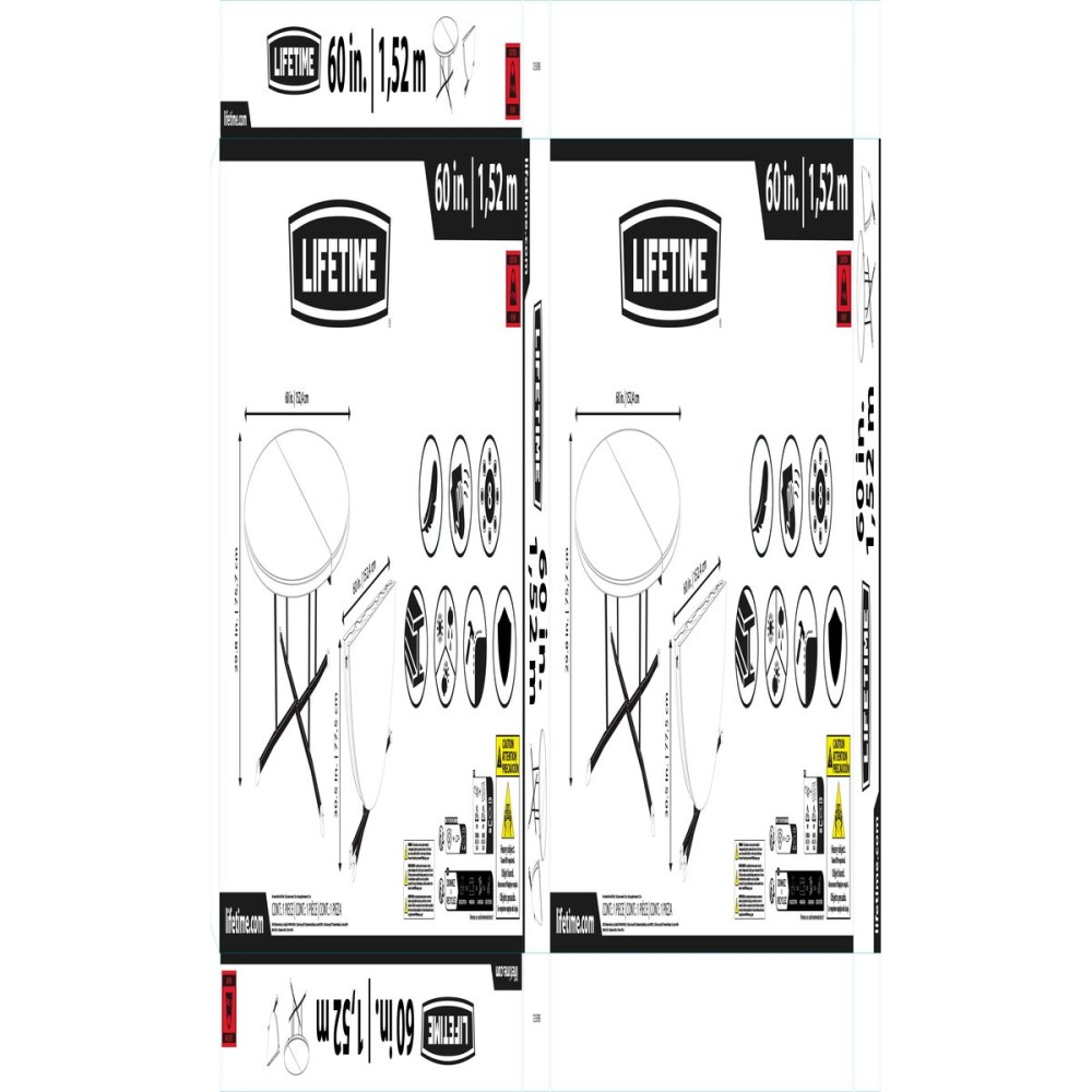 Masă Pliabilă Lifetime Ø 152 cm Rotundă