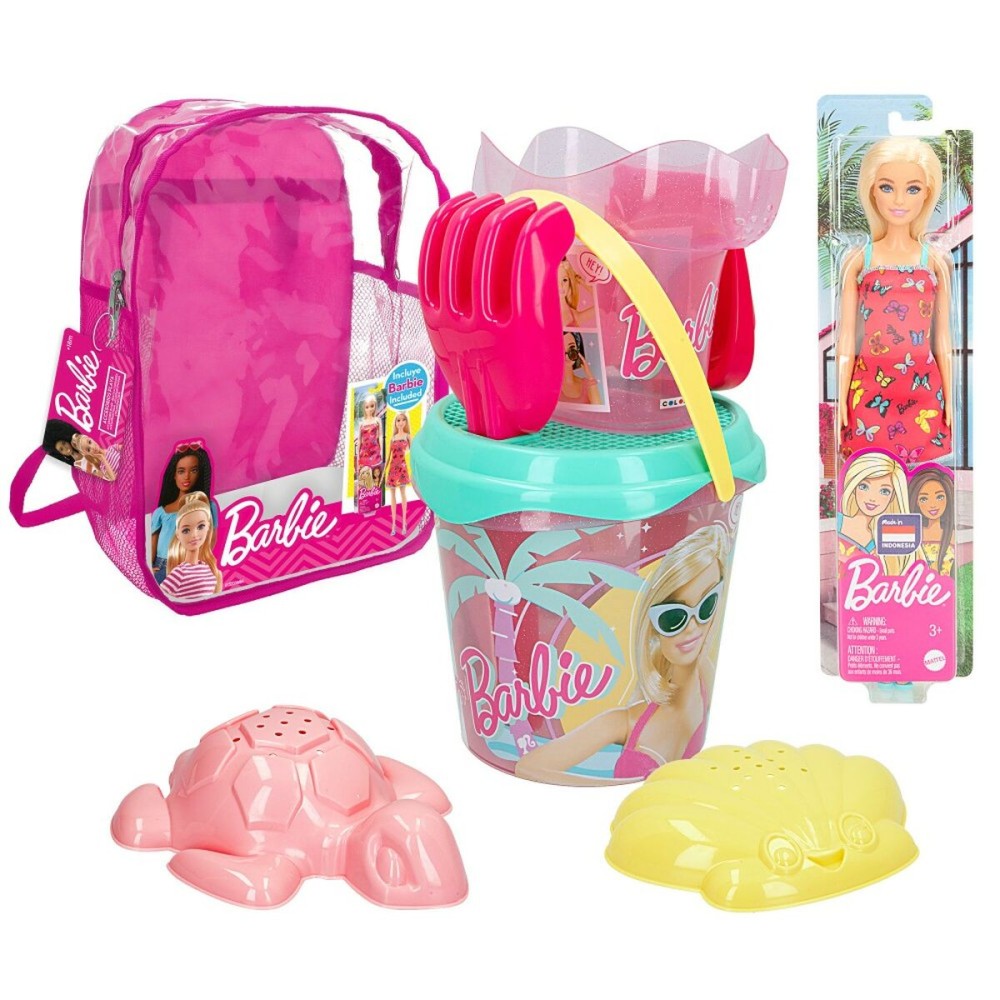 Set de jucării de plajă Barbie 8 Piese Ø 18 cm