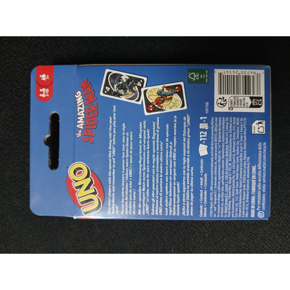 Jocuri de cărți Mattel UNO Spiderman