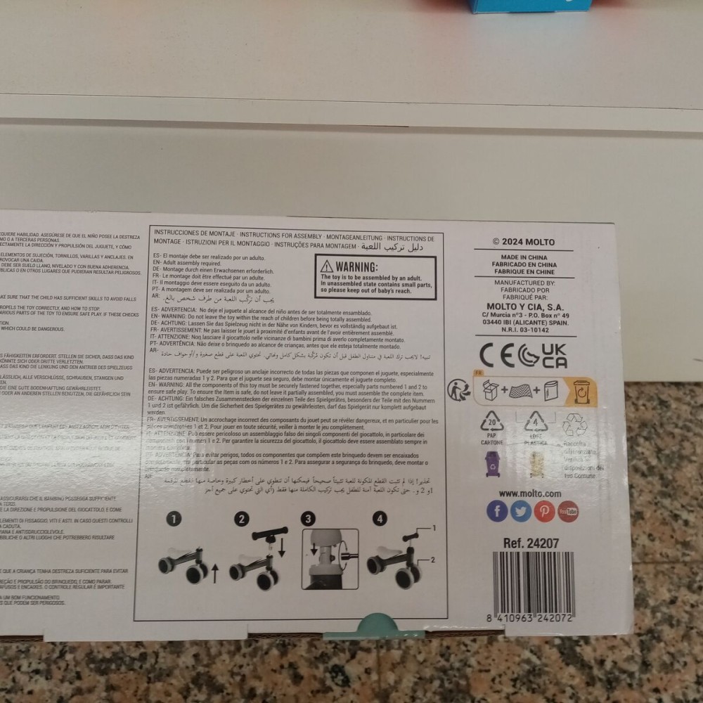 Mașină-Premergător Moltó Albastru 38,5 x 25 x 5 cm Bebeluși