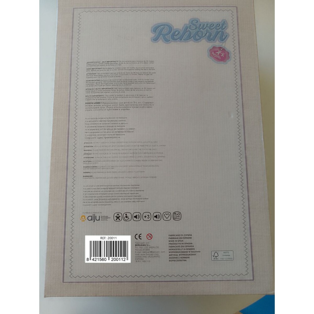 Păpușă bebeluș Berjuan Chubby 50 cm Balerină