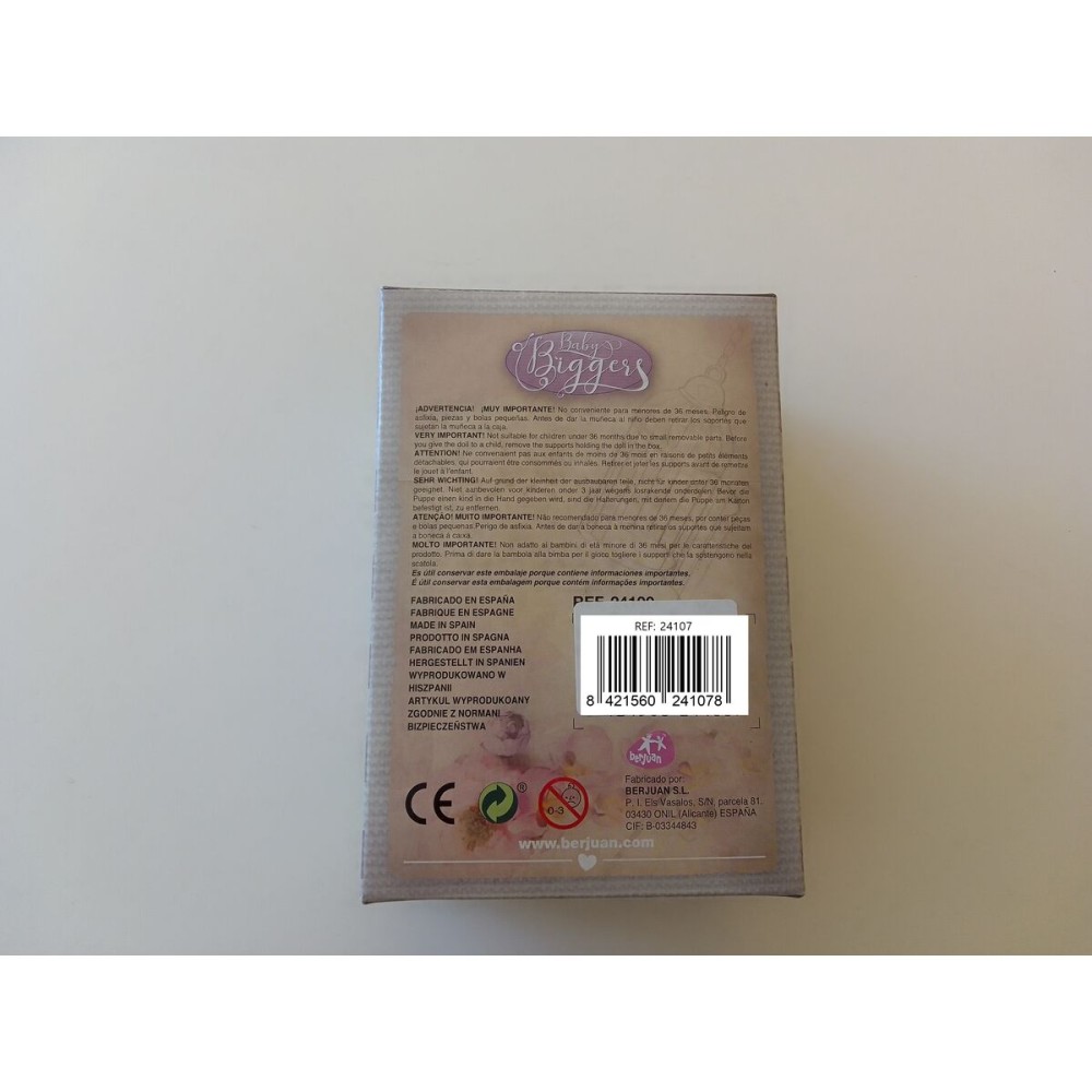 Păpușă bebeluș Berjuan 24107-24 14 cm