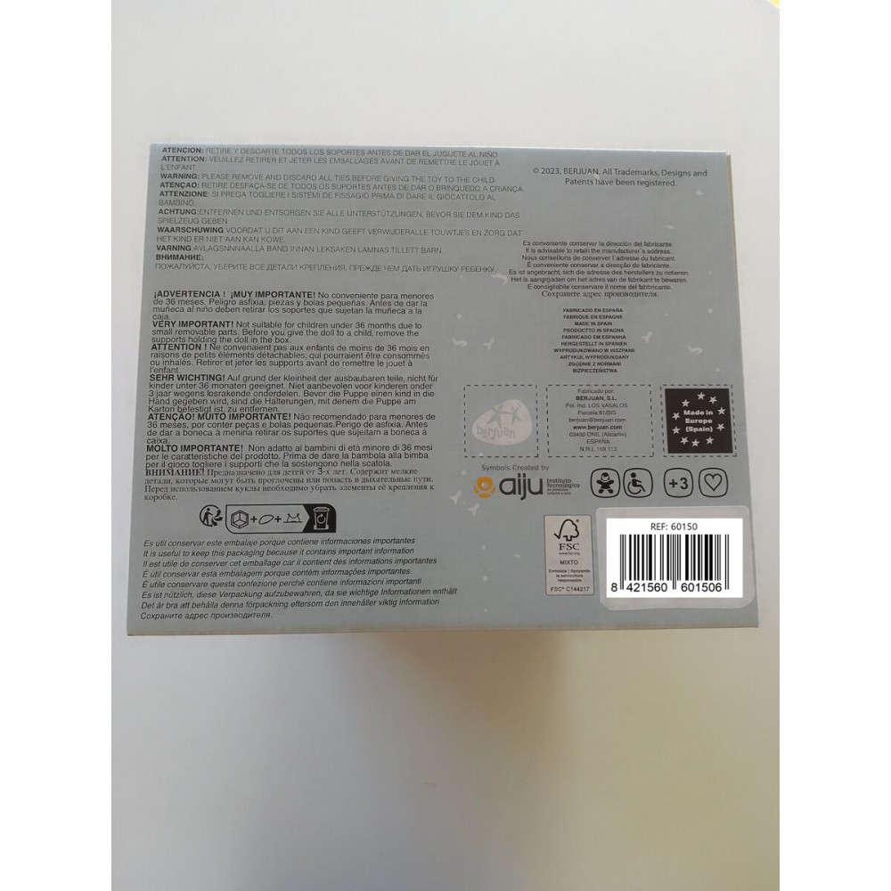 Păpușă Bebe Berjuan Anireal 35 cm Roz Unicorn