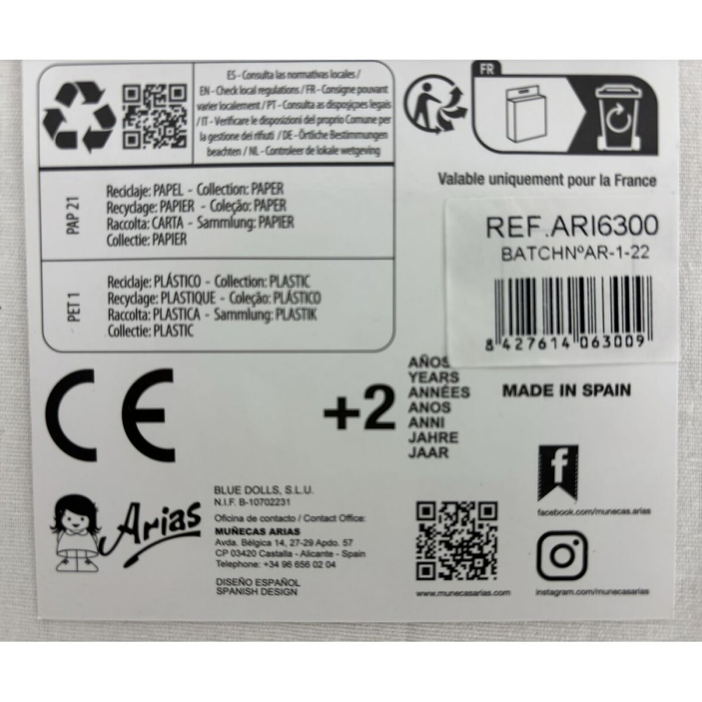 Pantofi pentru păpuși Arias Roz 45 cm